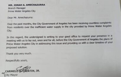 Lazatin orders Prime Water to address water supply issue