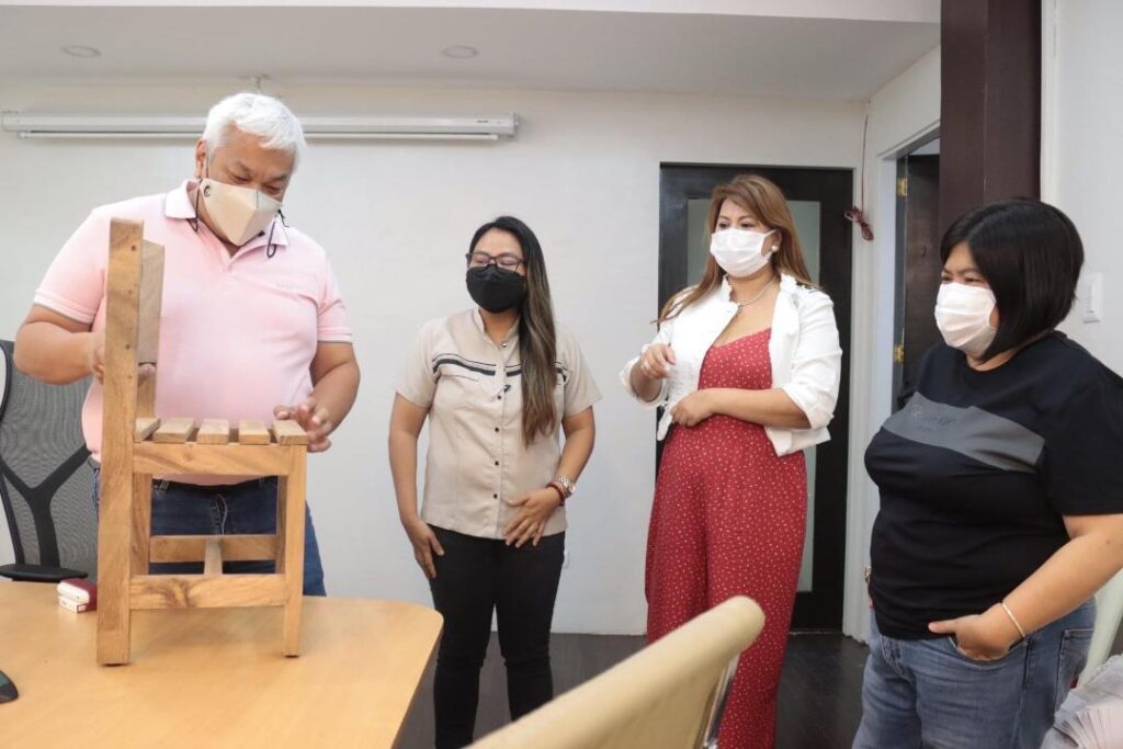 Locally-made wooden chairs, tables to be used in 76 Day Care centers Angeles City