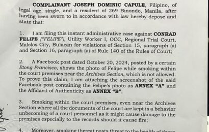 Empleyado sa RTC Malolos inereklamo sa paggamit ng vape