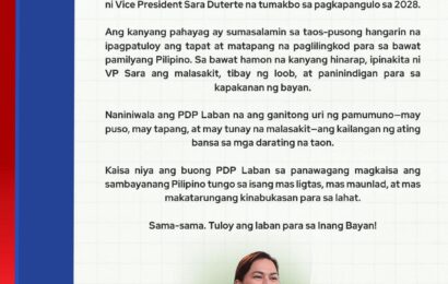 Opisyal na Pahayag ng PDP Laban sa Pag-anunsyo ni VP Sara sa Kanyang Pagtakbo sa Pagkapangulo